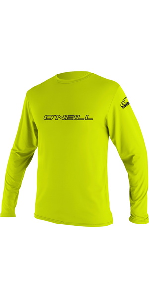 2026 O'Neill Mens Basic Skins Long Sleeve Rash Tee 4339 - Lime
